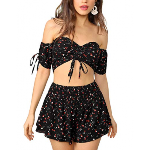 Saia curta rodada com cropped cheap